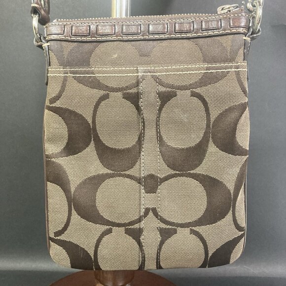 Coach Crossbody Brown Signature Python Patent Leather 4-Stripe E06W-10266 - Picture 4 of 13